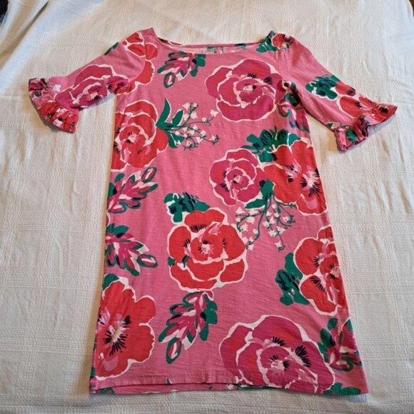 Lilly Pulitzer stretch knit dress size small, red and pink floral design - Picture 1 of 5